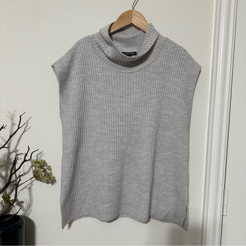 NWT Eileen Fisher Merino Turtleneck Top in Regenerative Wool - Picture 7 of 9